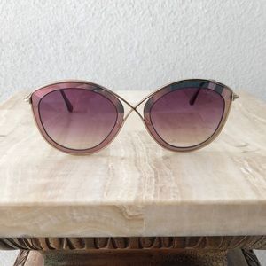 Tom Ford Pink/Gold Sascha Sunglasses